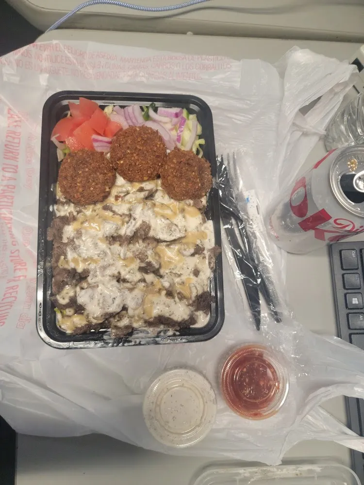 Shawarma Plate Beef and Falafel